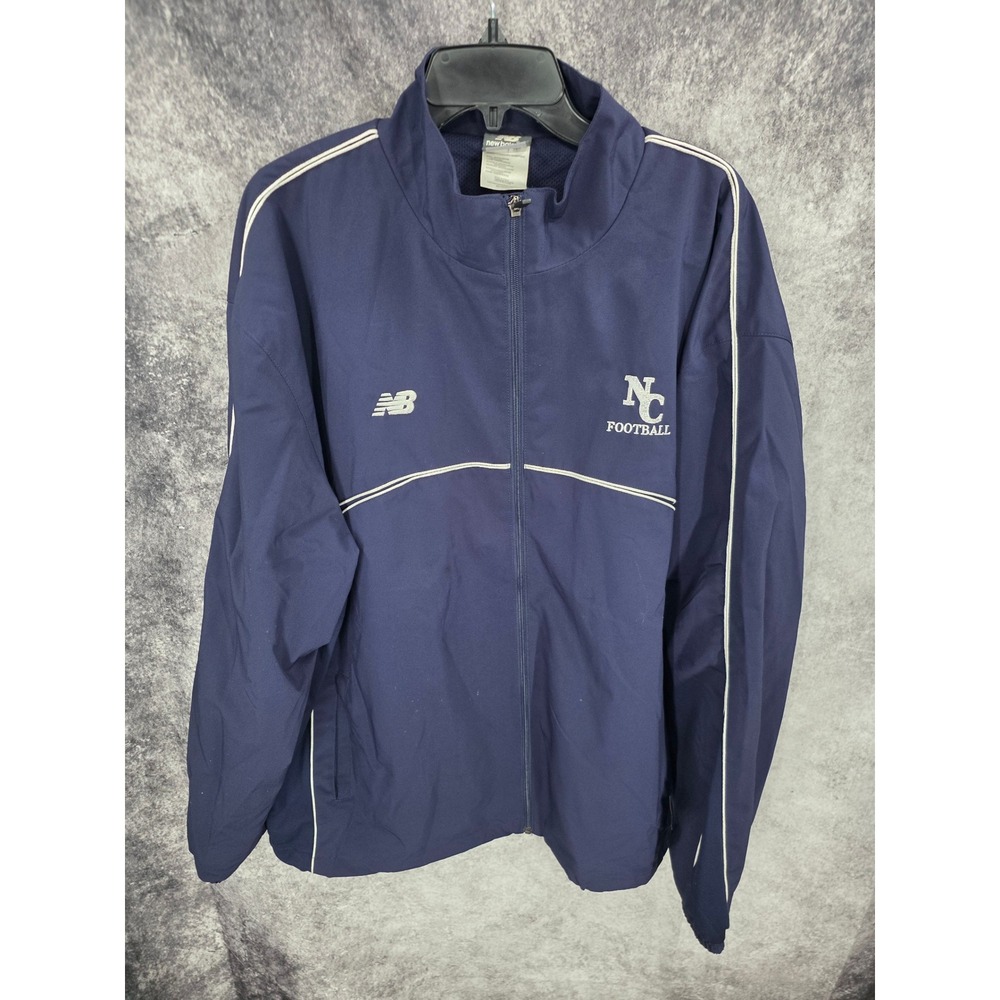 New Balance Windbreaker Jacket Mens 3XL Blue Full Zip NC Football Heavyweight